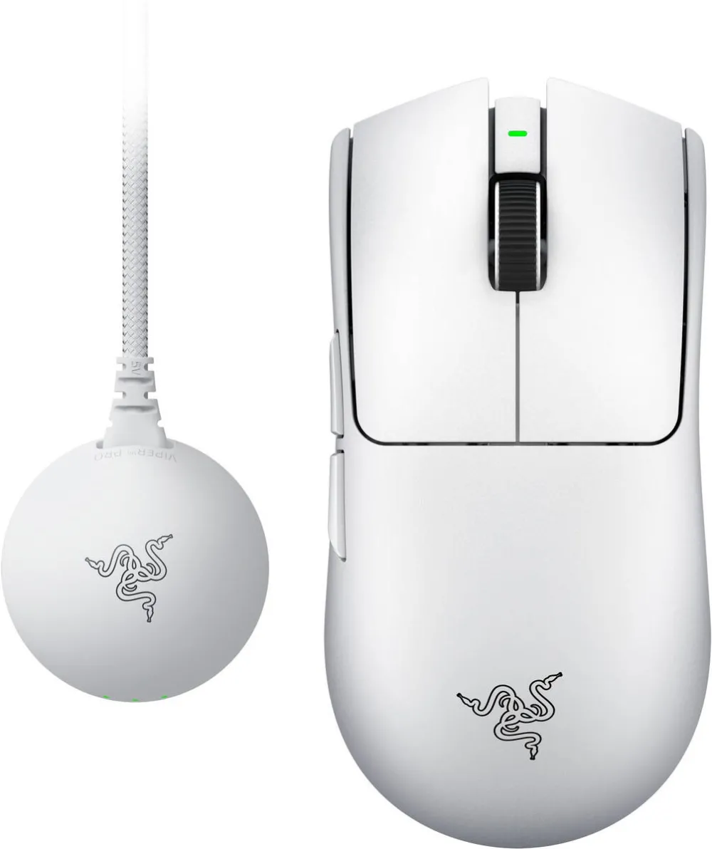Mouse RAZER gaming wireless Razer Viper V4 Pro, Focus Pro 50K Optical Sensor Gen-3, ultra-usor, 50000 DPI, Alb