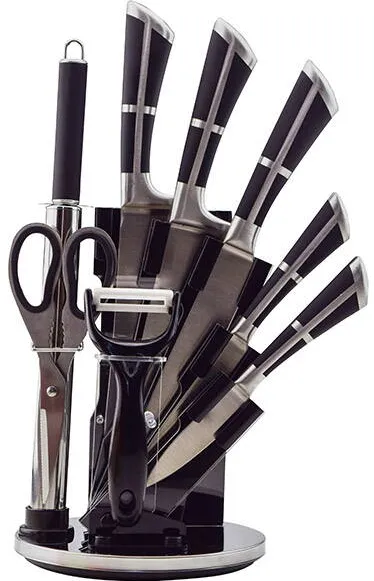 MYRIA SET Cutite MYRIA MC4024, 9 PIESE, OTEL, 7.6 - 20.3CM, NEGRU