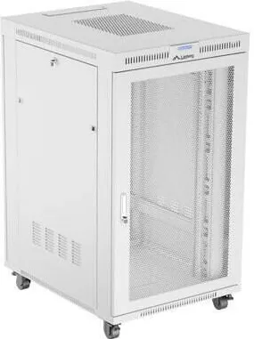 Rack LANBERG Cabinet metalic, 27U, 800x1000mm, gri, usi perforate, alb