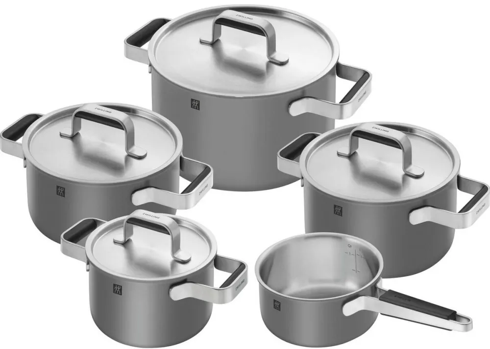 ZWILLING Set 5 oale Pure, inox cu strat ceramic, 16x20x24cm, gri