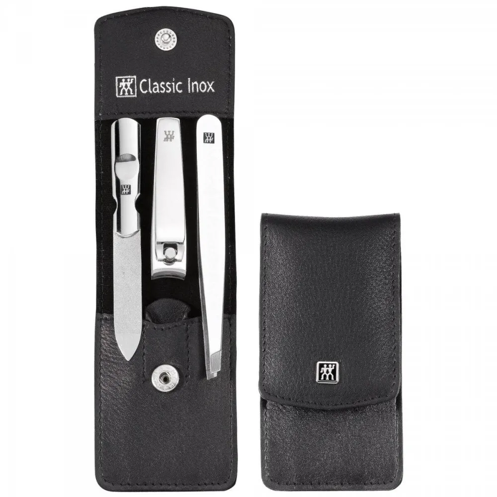 ZWILLING Set de ingrijire 3 piese, Zwilling, Classic Inox, inox, negru, etui din piele