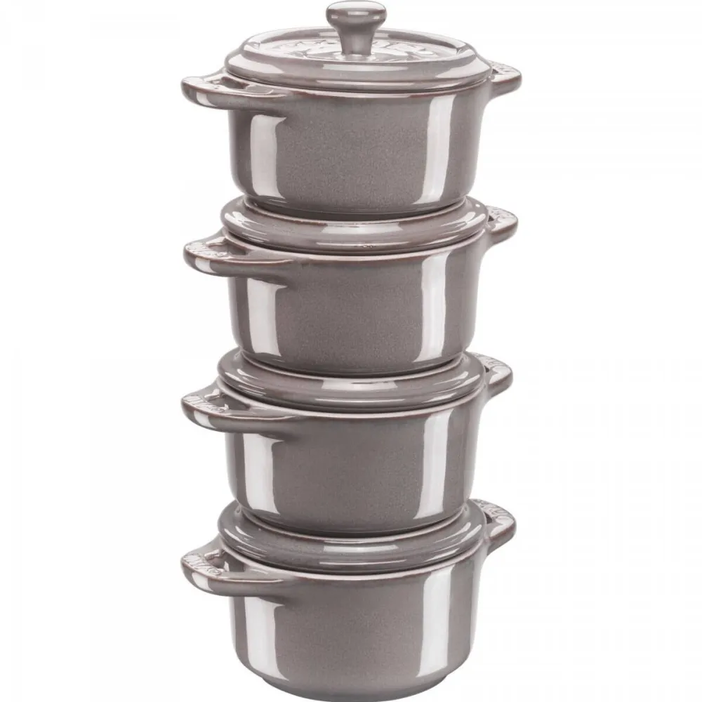 Staub Set 4 oale universale, Ceramica, 200ml, Crom