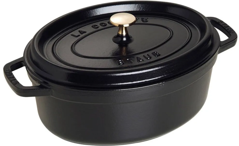 Staub Oala Cocotte ovala, fonta, 29cm/4,2L, Black - Staub