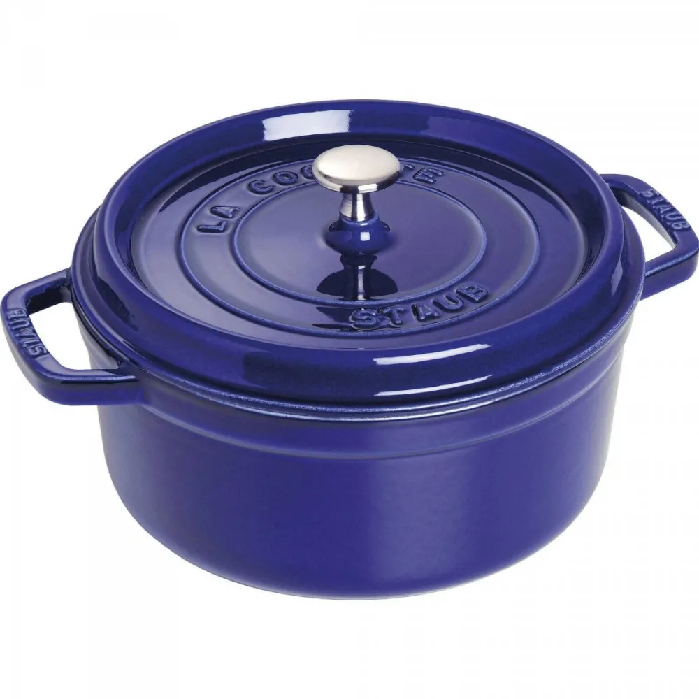Staub Oala din fonta Staub, rotunda, 5.2l, albastra, 26x32.7cm