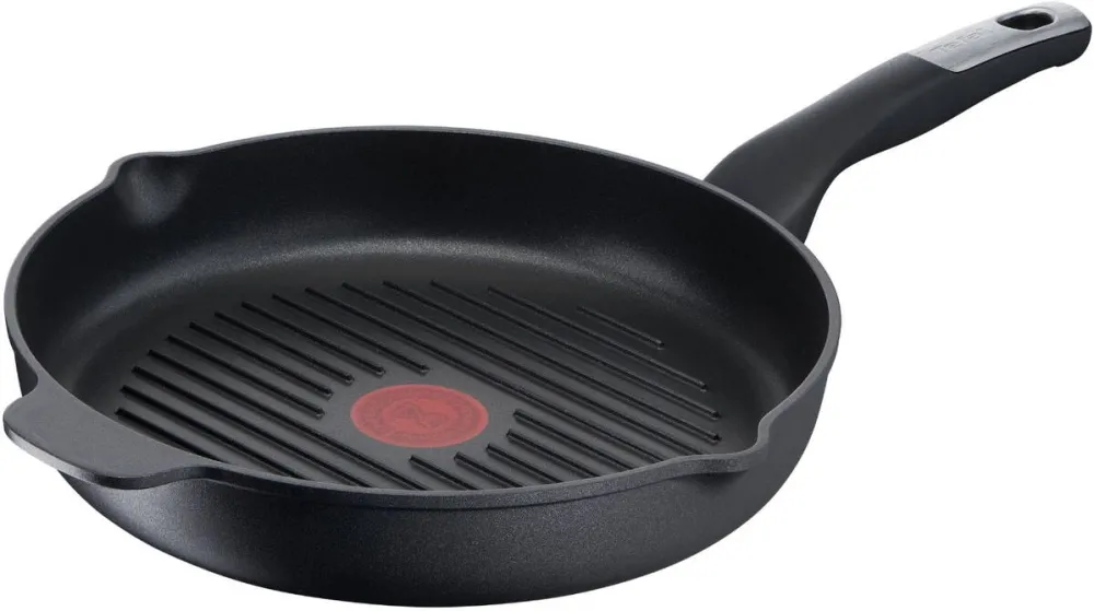TEFAL Tigaie grill Tefal Unlimited, 26 cm, inductie, invelis antiaderent din titan, indicator Thermo-Signal, baza Thermo-Fusion, negru