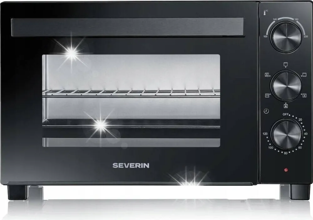 SEVERIN Cuptor electric TO 2075, 30L, 1600W, termoconvectie, inox/negru, 45,3x34,5x40cm