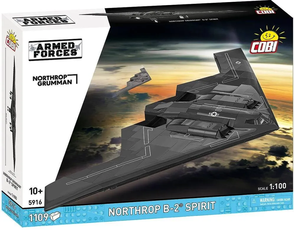Jucarie creativa Cobi Klocki Set de Construit B-2 Spirit, Cobi, 1109 piese, 1 figurina, 220x520x55mm
