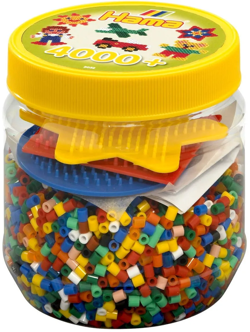 Jucarie creativa Dante Set creatie Hama - Bol cu margele, Flori si sirene, 15000 piese