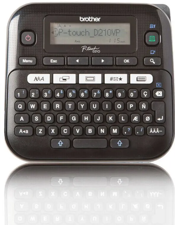 Imprimanta termica Brother Imprimanta etichete, Brother, transfer termic, tastatura qwerty, 180x180 DPI, 20 mm/sec, Negru