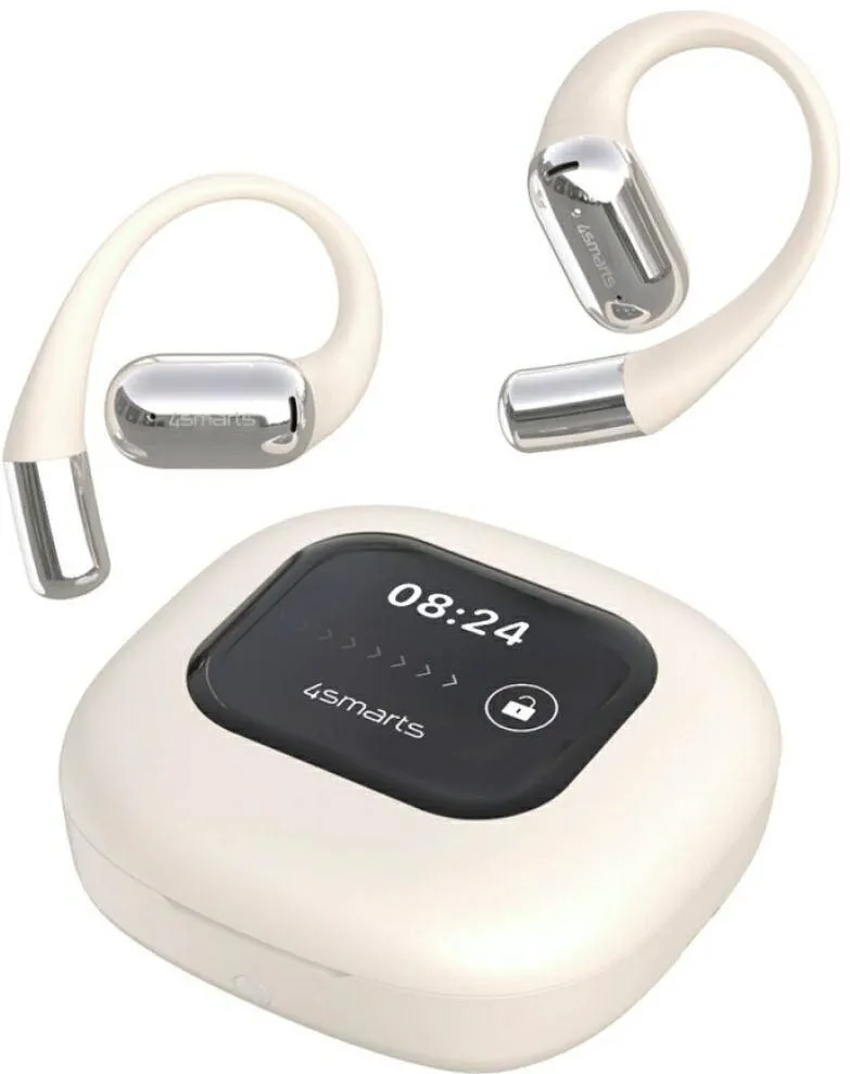 Casti In-Ear 4smarts Casti wireless 4smarts SkyBuds OWS, Bluetooth 5.4, Open-Ear, 28 ore autonomie, bej