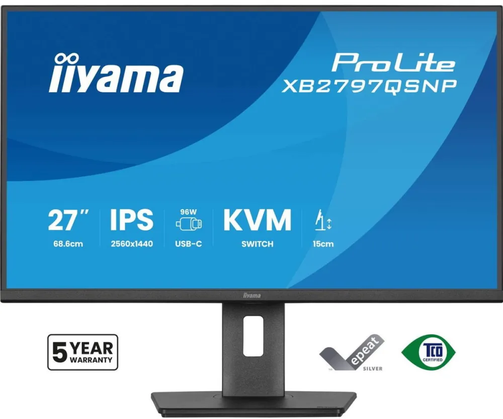 Monitor IIyama 27" ProLite XB2797QSU-B1 IPS LED, 2560x1440, 75Hz, Negru