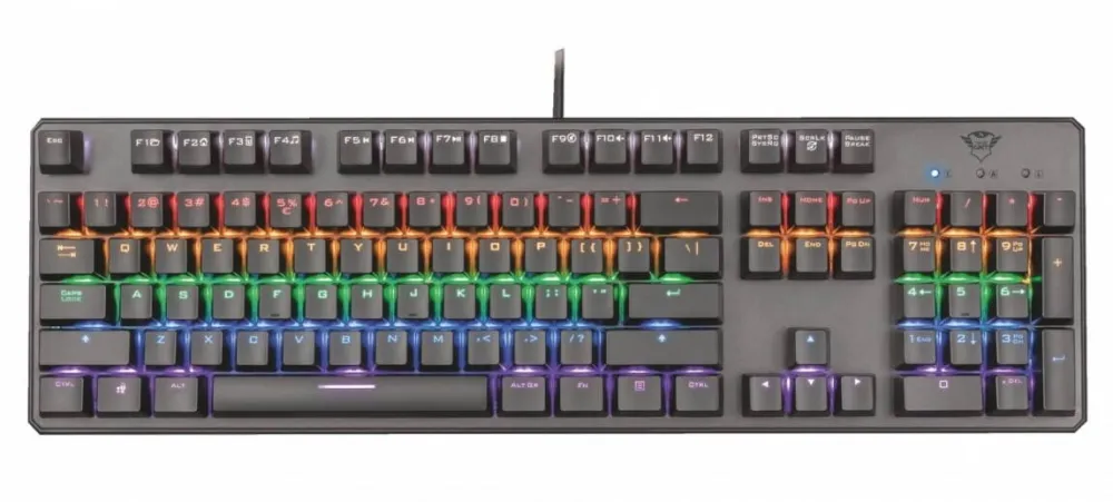 Jucarie creativa AMEWI Tastatura gaming mecanica Trust GXT 865 Asta, iluminare rainbow, Negru