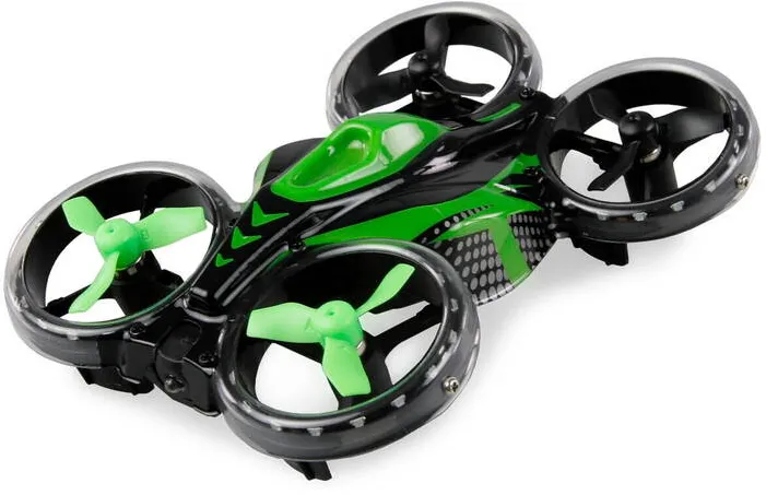Jucarie creativa AMEWI Drona de lupta RC FighStar, 2 in 1, functie de batalie infrarosu, automatizare zbor, LED-uri, RTF, verde, 127x92x40mm
