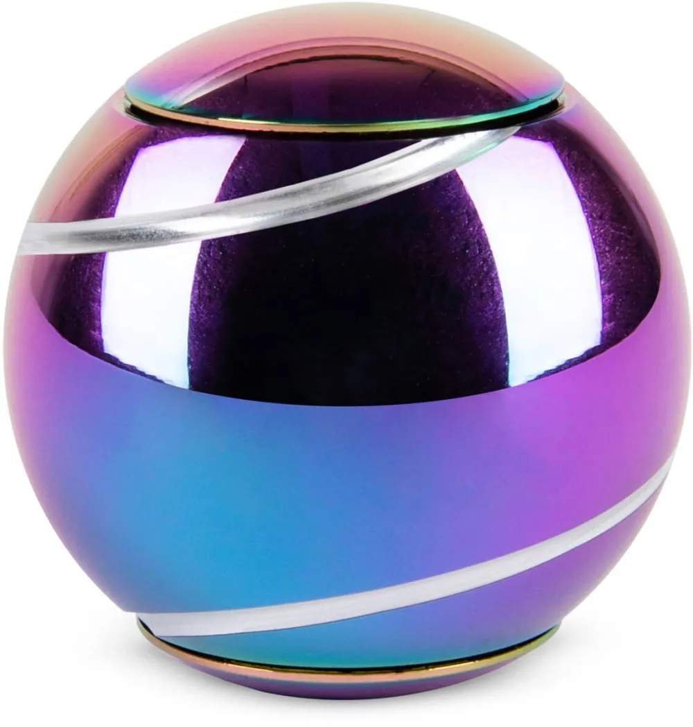 Jucarie creativa bopster Spinner metalic premium Bopster, gyro desktop, spin, anti-stres, anxietate, ADHD, sferica, 40 mm, aluminiu, multicolor