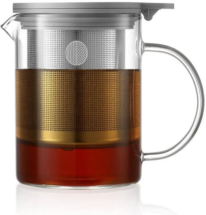 BUYDEEM Cana cu infuzor pentru ceai BUYDEEM CD2001, 500 ml, Otel inoxidabil, Design elegant, Gri