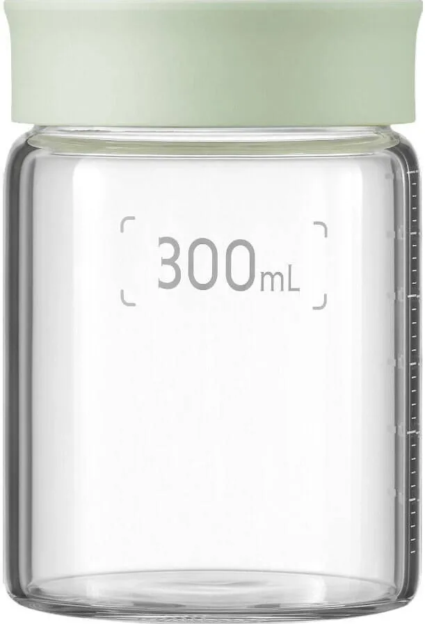 BUYDEEM Set 2 borcane din sticla 300ml, BUYDEEM, capac colorat, transparent, sigilate