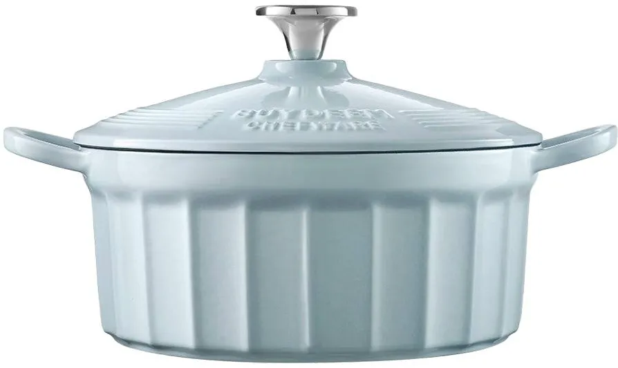 BUYDEEM Cratita cu capac BUYDEEM CP521-WB, 2.9 l, Fonta emailata Albastru deschis