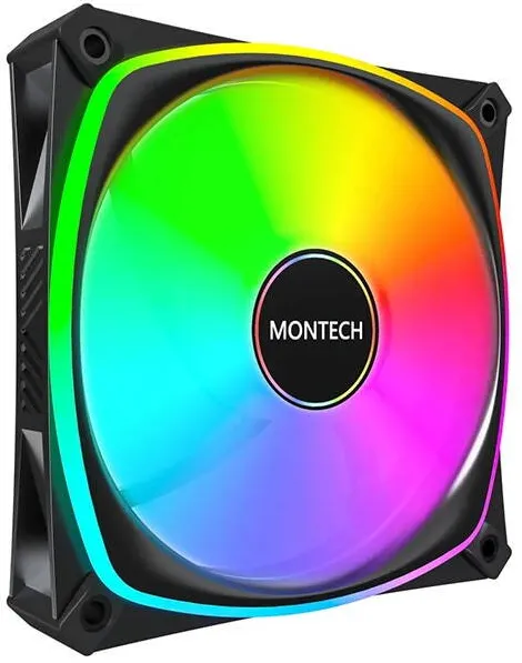 Montech Ventilator PC 120mm, Montech AX120 PRO, PWM, ARGB, Negru