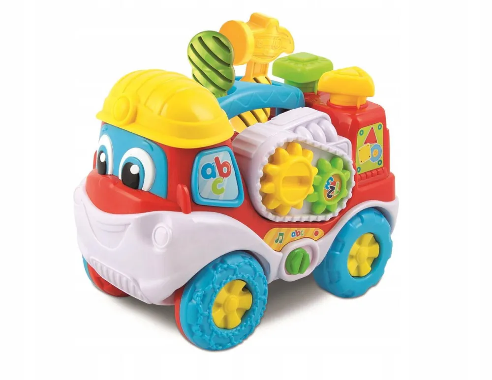 Jucarie Educationala Clementoni Camion Interactiv de Activitati Clementoni, invatare litere si forme, multicolor, 30x23x13.5cm