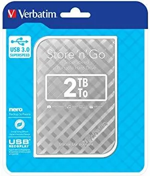 Hard Disk Extern VERBATIM External HDD Verbatim Store & Go GEN 2, 2.5inch, 2TB, USB 3.0, Silver