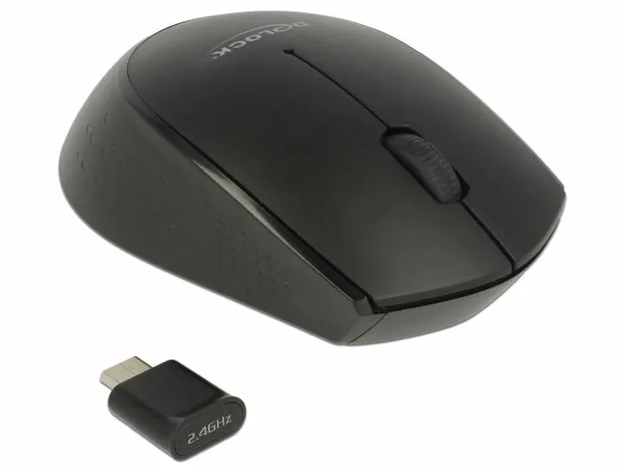 Mouse DELOCK Mini 12526, Wireless, Negru