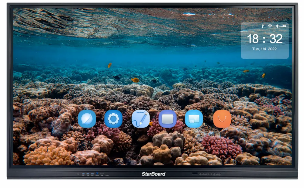 Ecran Interactiv StarBoard SmartBoard QS1-65AOC, Diagonala 65" 4K, 4GB RAM, 32GB Storage, sistem de operare Andoid 11, 45cd/m2, constast 5000:1
