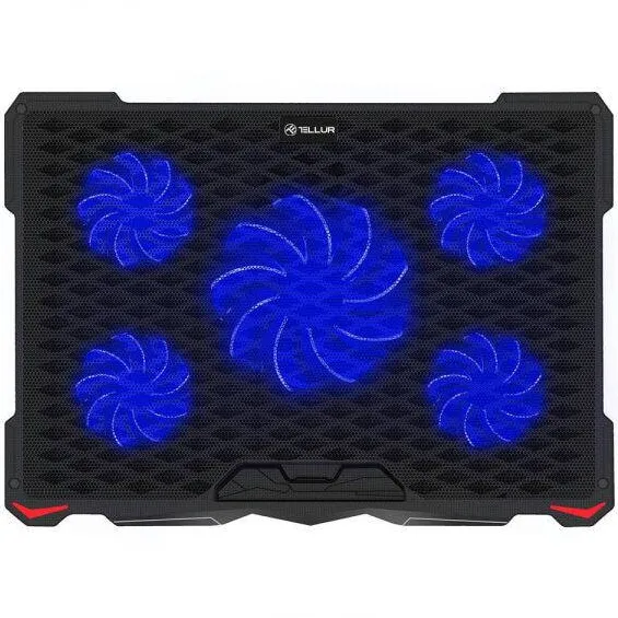 Coolpad Laptop Tellur Cooler laptop Tellur Basic, 17", 5 ventilatoare, LED, 2xUSB, Negru