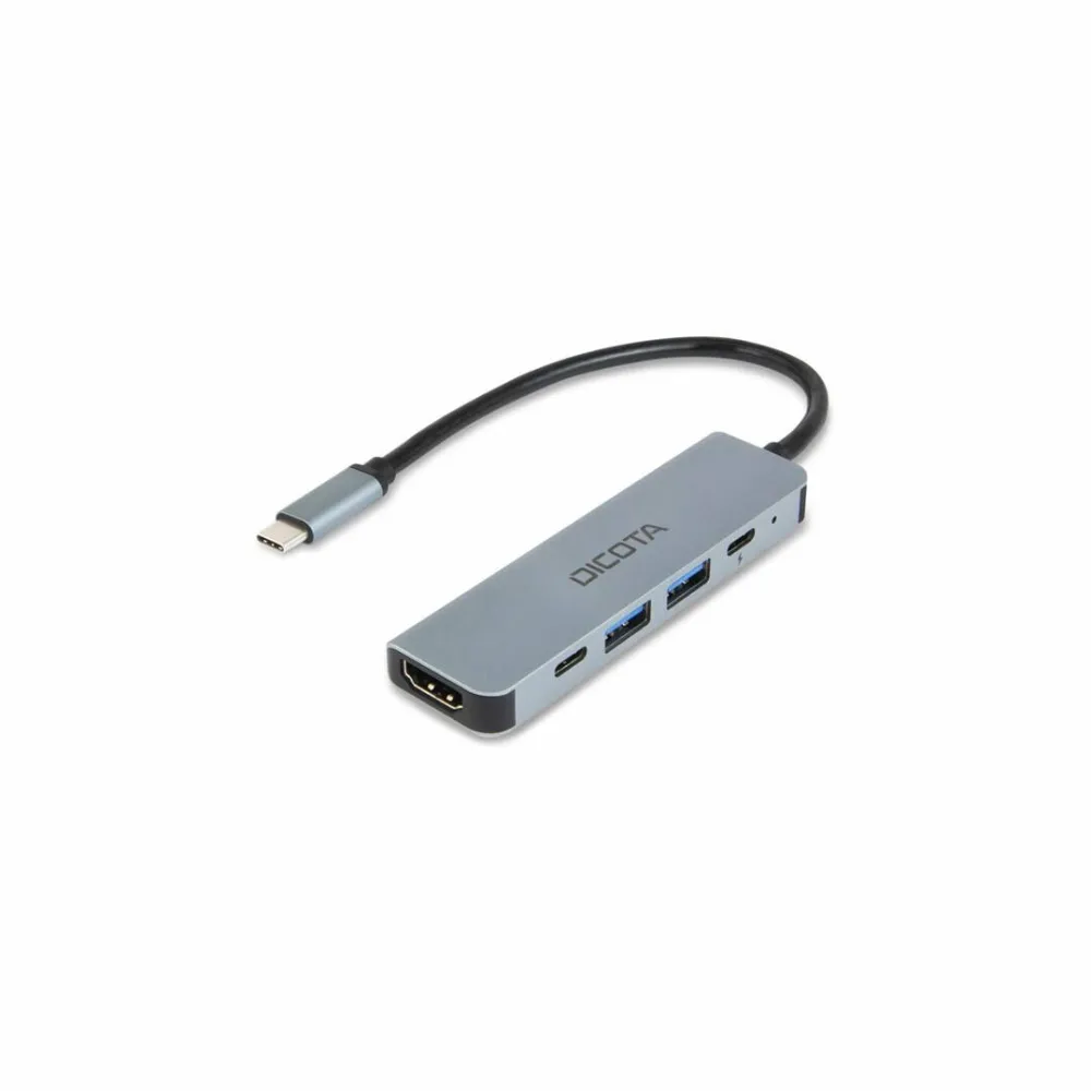 Hub USB DICOTA D32060 5-in-1 4K PD 100 W USB Type-C Video Hub Silver