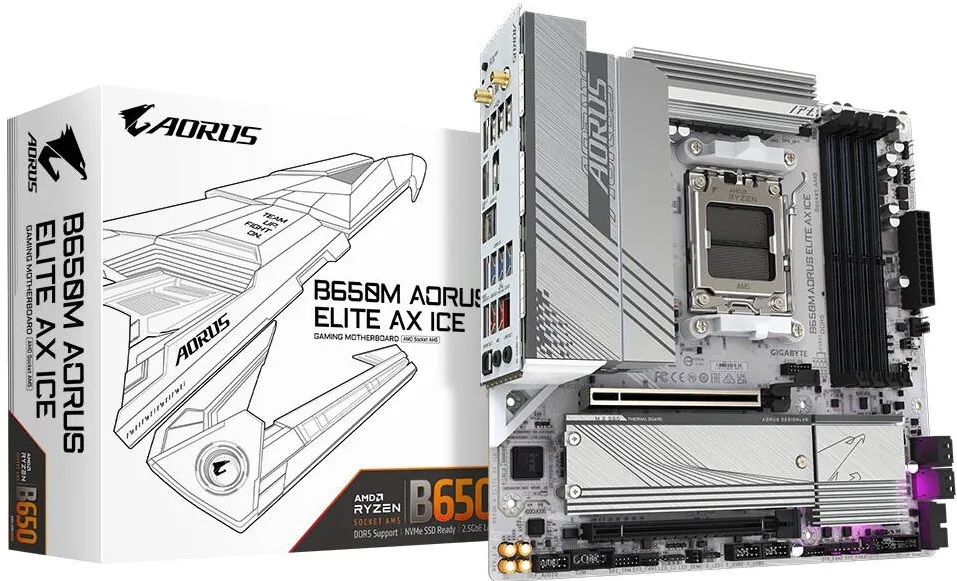 Placa de Baza GIGABYTE B650M AORUS ELITE AX ICE