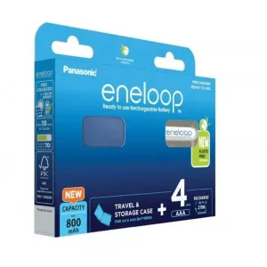 Panasonic Rechargeable batteries ENELOOP AAA 800 mAh 4 szt + case (BK-4MCDE/4CP+CASE)