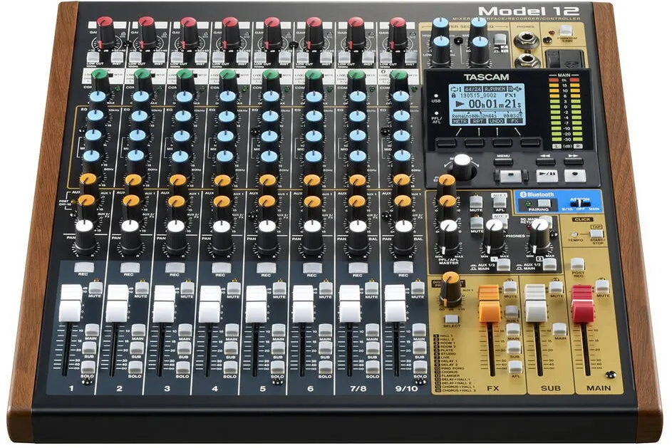 TASCAM Model 12 12 channels 20 - 20000 Hz Black, Wood