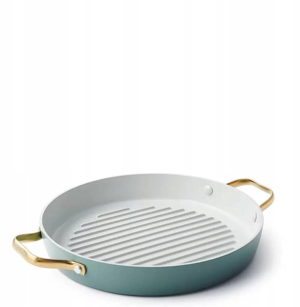GreenPan Tigaie Padova Sky Blue 28cm, design vintage, ceramica Thermolon, neagra, potrivita pentru toate tipurile de plite