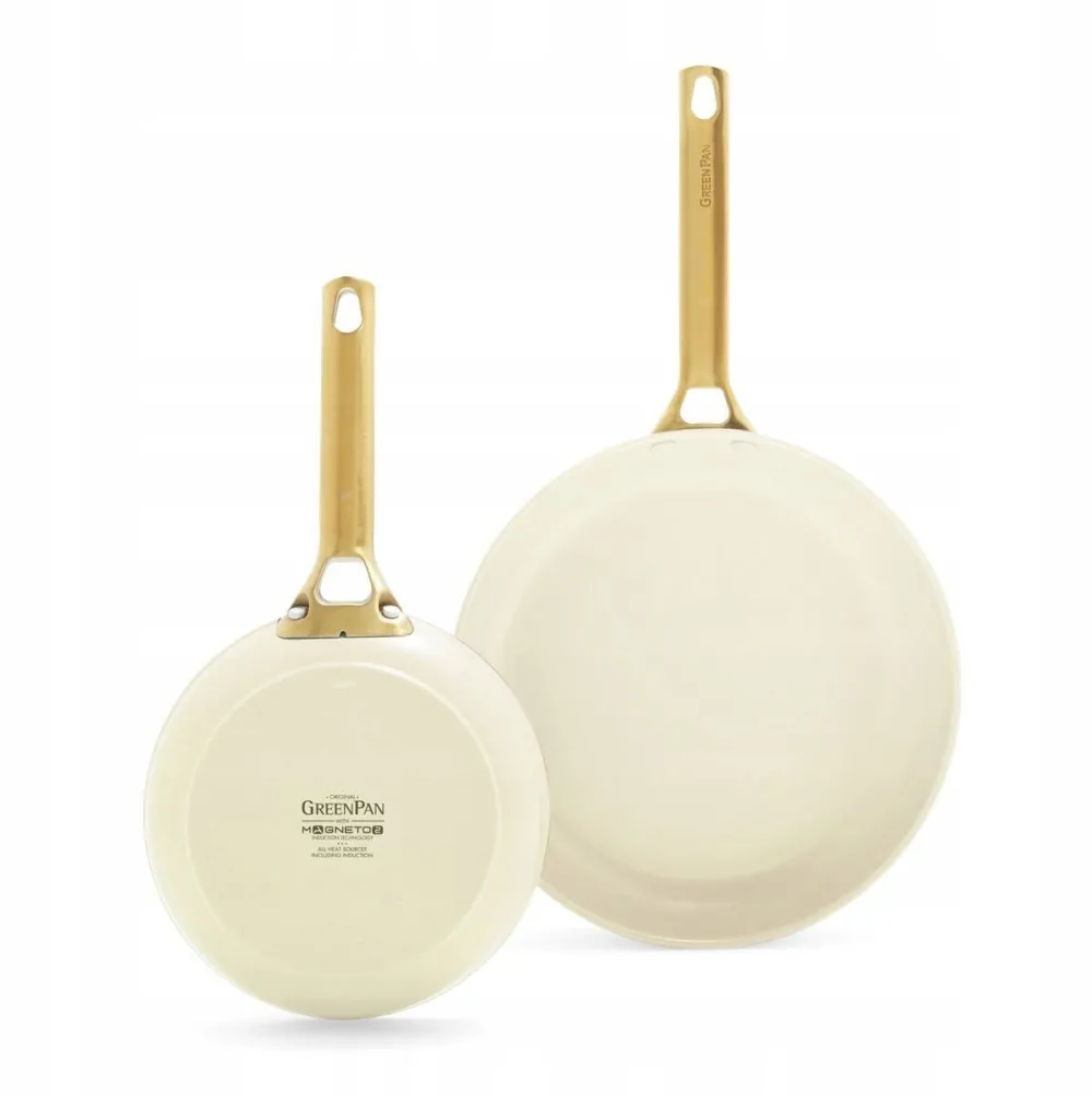 GreenPan Tigaie GreenPan Padova set 2 tigai 20 + 26cm alb, ceramica, inductie