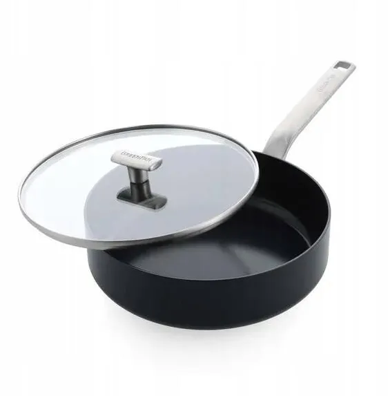 GreenPan Tigaie GreenPan Evolution 26cm, neagra, cu capac, ceramica antiaderenta, compatibila cu toate tipurile de plite