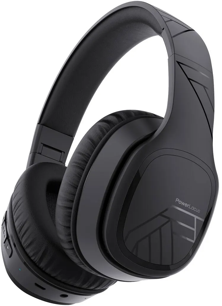 Casti Over-Head PowerLocus Casti Wireless Over-Ear PowerLocus P7, Audio HI-FI, Wireless, Bluetooth, Design ergonomic, Microfon, Autonomie 50 ore, Negru