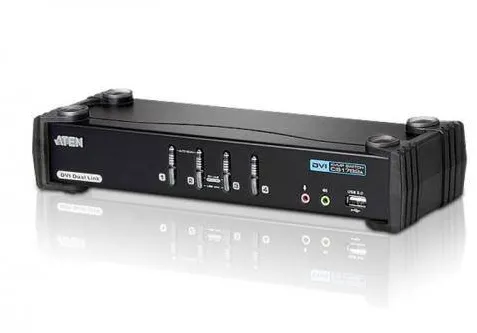 Switch KVM ATEN CS1784A-AT-G 4-Port DVI USB 2.0 KVMP 2.1 Surround Sound nVidia 3D