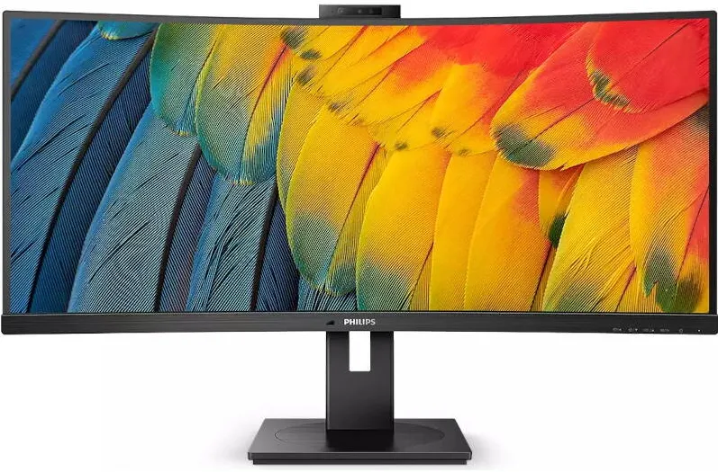 Monitor Philips 34B1U5600CH Curbat 34 inch UWQHD VA 4 ms 120 Hz Webcam USB-C