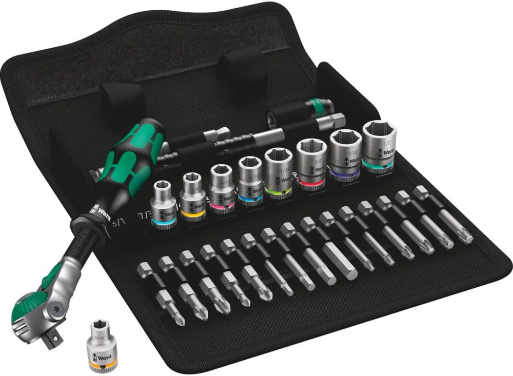 WERA Set de clichete 8100 SA 9 Zyklop Speed, 1/4" cu antrenare imperiala