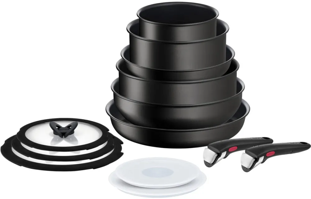 TEFAL Set 13 piese TEFAL Ingenio Unlimited L7639002, maner detasabil, invelis antiaderent Titan, inductie, negru