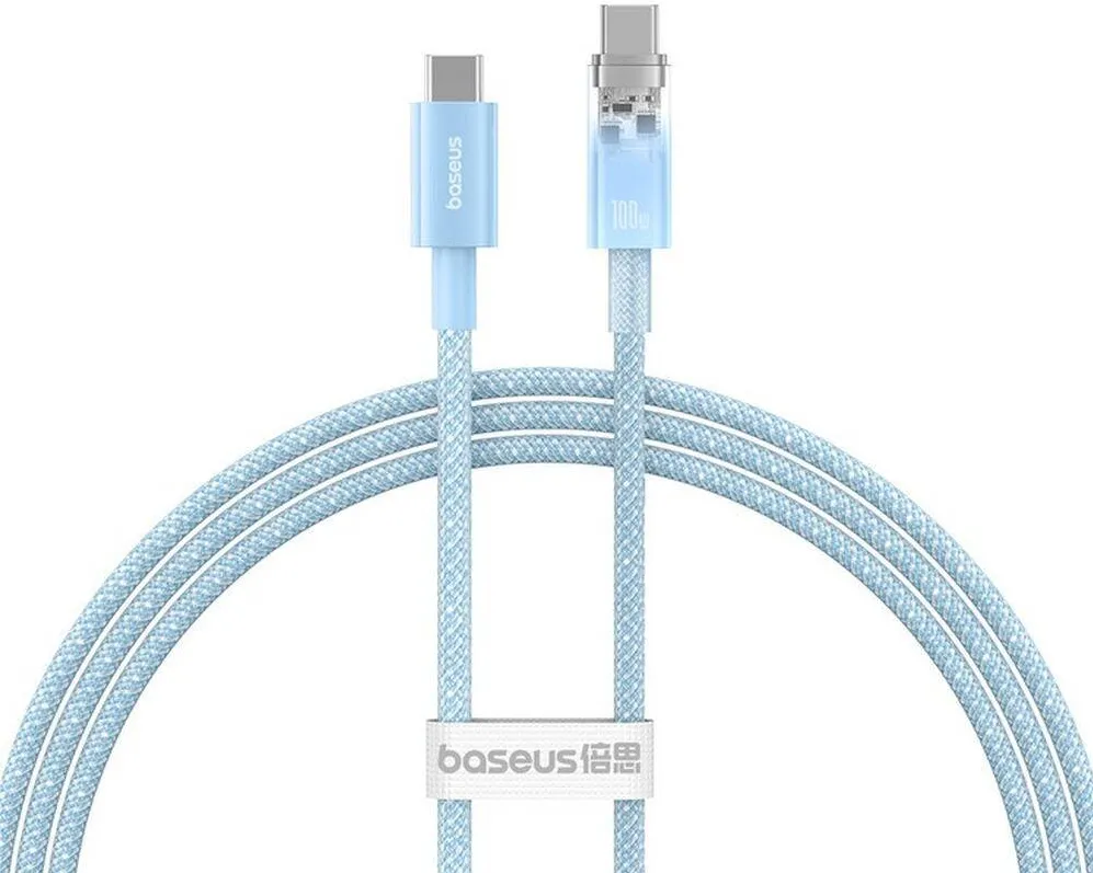 Baseus Cablu de date, Baseus, USB-C la USB-C, 1 m, Albastru