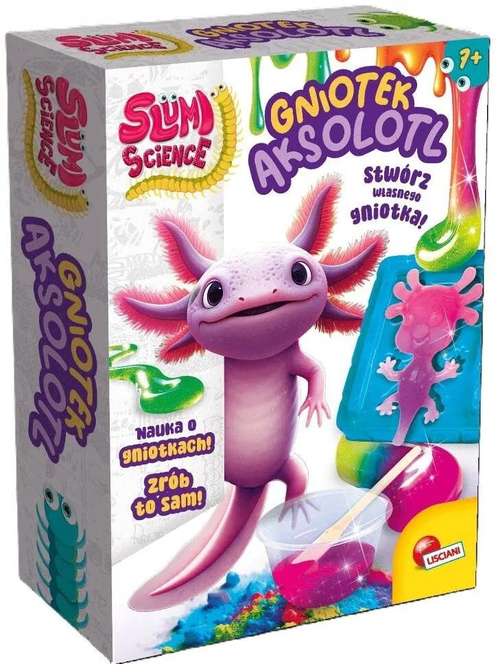 Jucarie creativa Lisciani Jucarie antistres Lisciani Aksolotl Slumi Science schimbare culoare 7+ ani