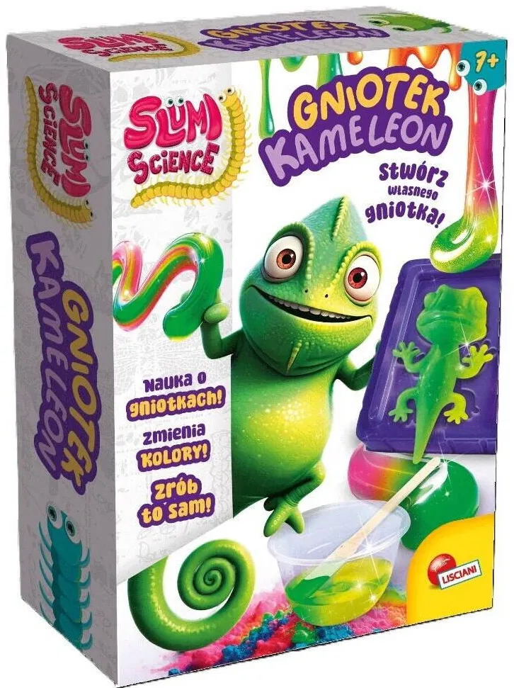 Jucarie creativa Lisciani Set Gniotek Kameleon Slumi Science, jucarie senzoriala, schimba culoarea, 7+ ani