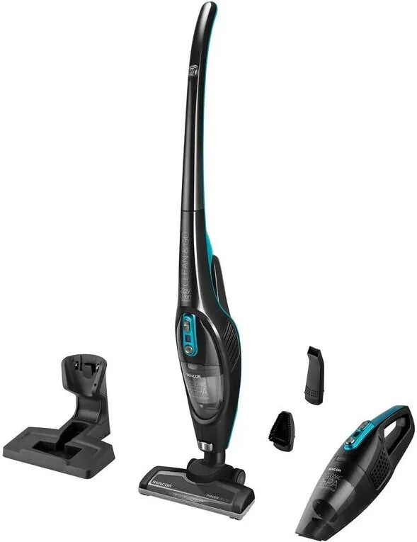Aspirator SENCOR vertical, Sencor, LED, 2 moduri, timp de functionare, 500 ml, Negru/Aalbastru