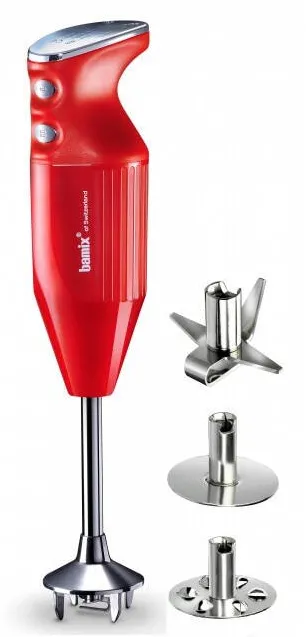 Bamix Mixer vertical Bamix Prime 250W, 2 Viteze, Motor profesional, 3 Lame, Rosu