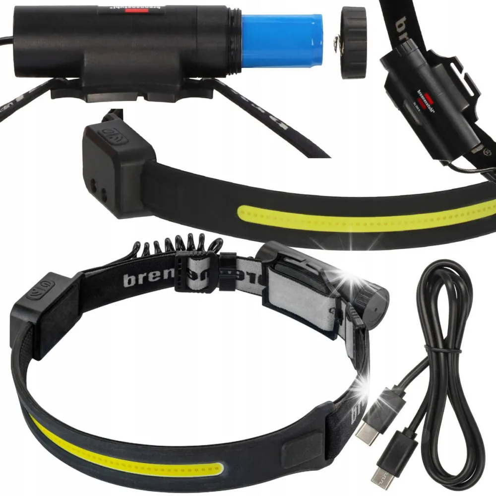 Corp Iluminat Brennenstuhl Lanterna frontala LuxPremium LED, 500lm, IP44, 4,5x22x22cm, acumulator inclus