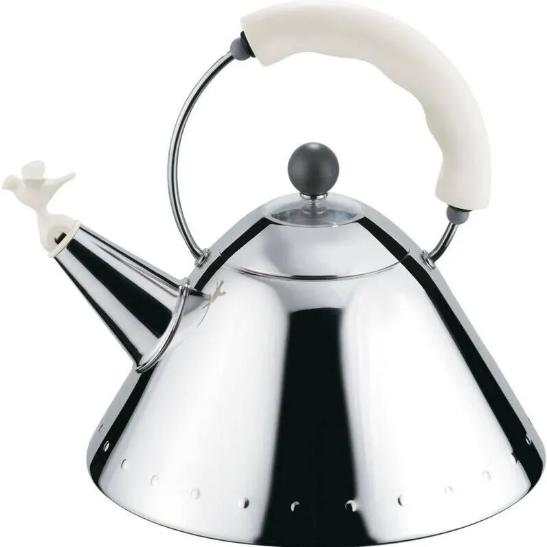 Alessi Ceainic cu fluier maner alb, ALESSI, 200 cl