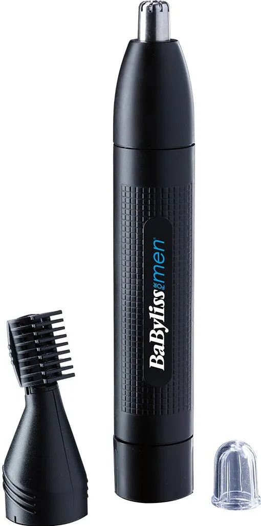 BABYLISS Trimmer pentru nas/urechi BaByliss E652E, Cap detasabil si lavabil, Baterii, Negru