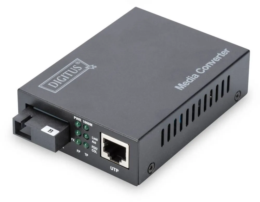 Digitus Convertor media BiDi, Digitus, Gigabit Ethernet monomod, DN-82123, Negru