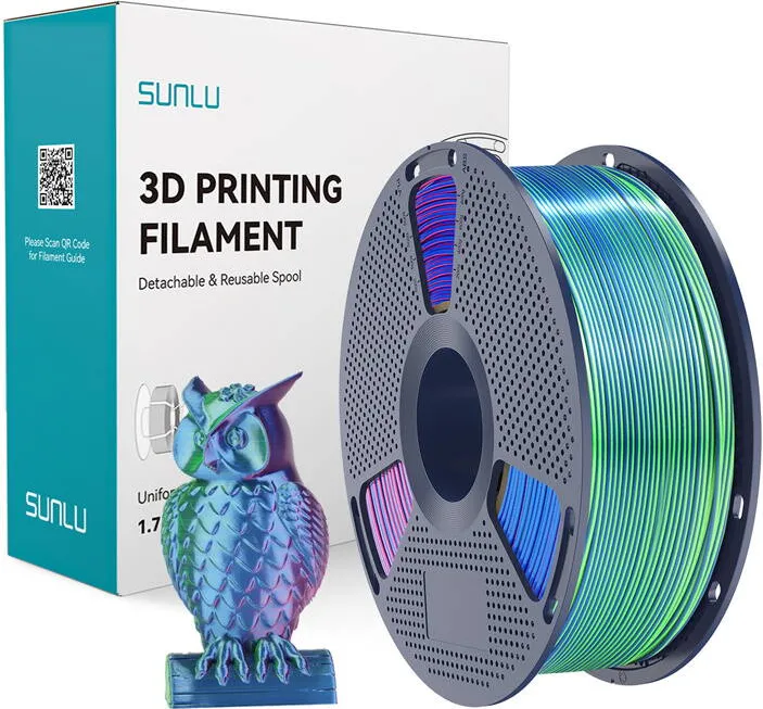 Sunlu Sunlu Filament PLA+ Silk Tri-Color Blue Green Purple
