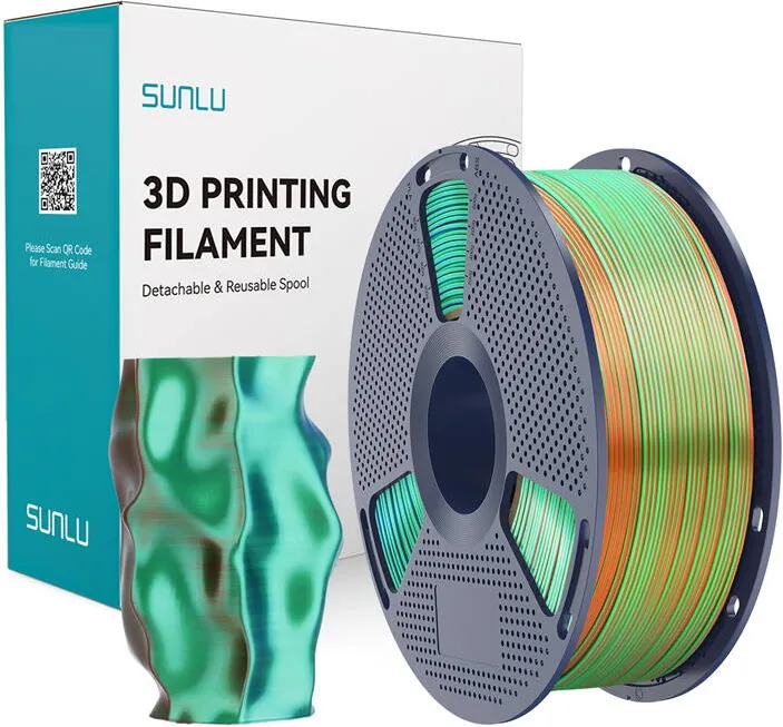 Sunlu Sunlu Filament PLA+ Silk Tri-Color Orange Blue Green
